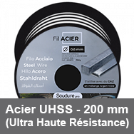 Bobine de fil acier UHSS (Ultra Haute Résistance) - 200 mm