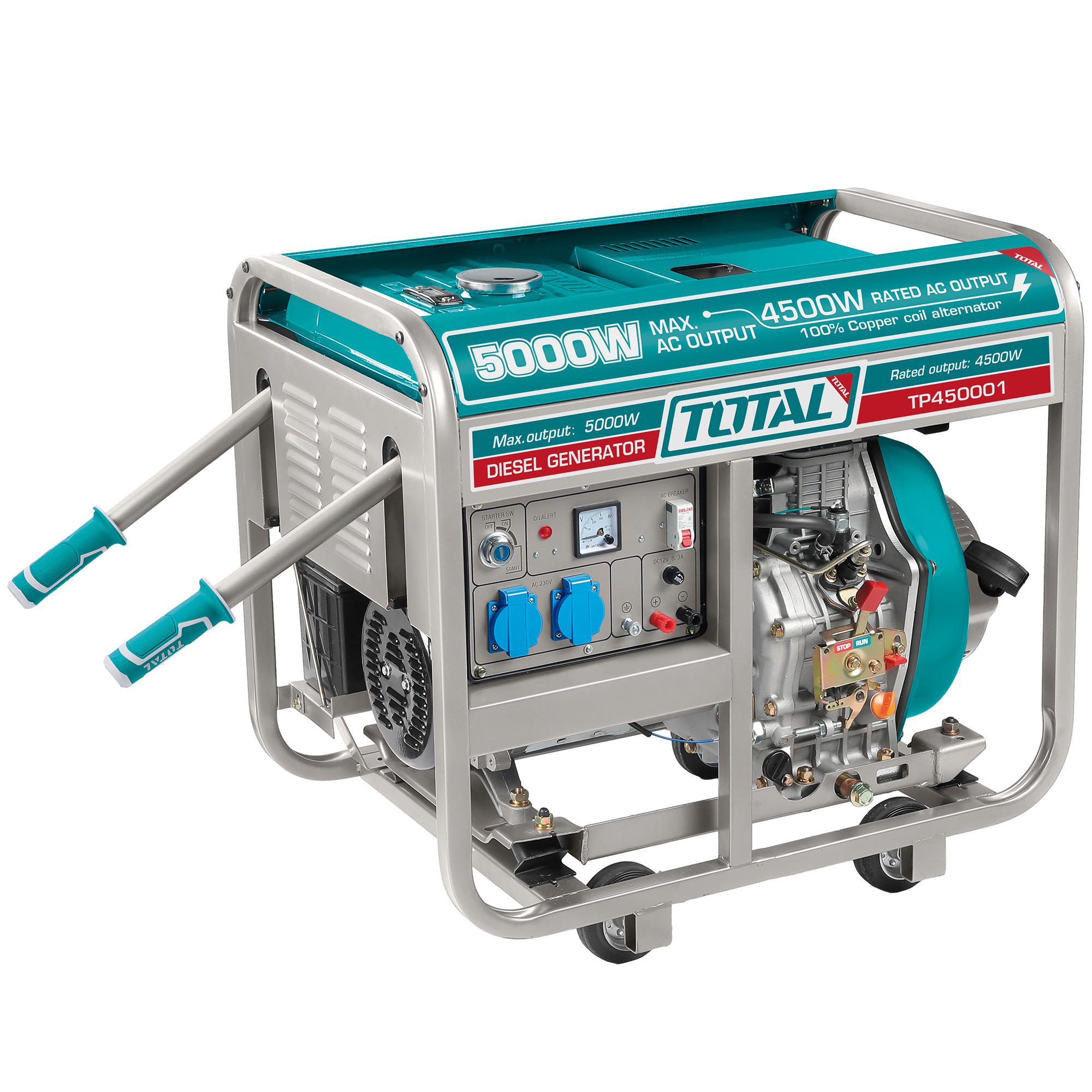 GENERATEUR portable diesel ouvert 5.0 kW - Monophasé  TP450001 | 5.0 kW