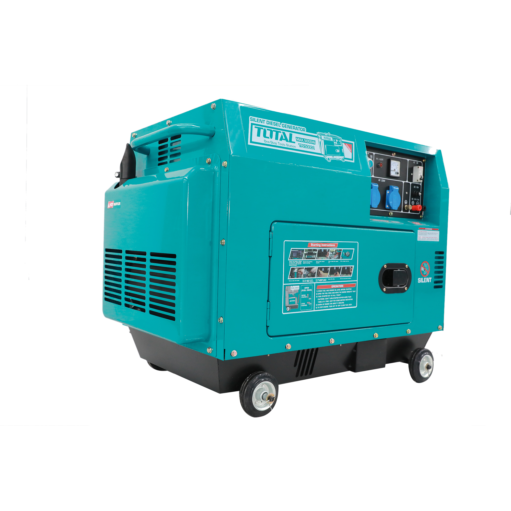 GENERATEUR diesel insonorisé 5.0 kW - Triphasé ATS  TP250003-1 | 5.0 kW