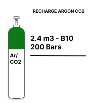 Bouteille rechargeable de gaz soudure Argon CO2 15% - B10 - 2,2m³