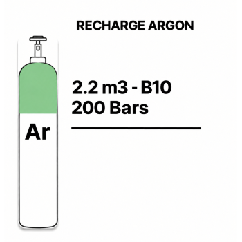 Bouteille gaz de soudure Argon Pur - B10 - 2,2m³  - 245,00 €