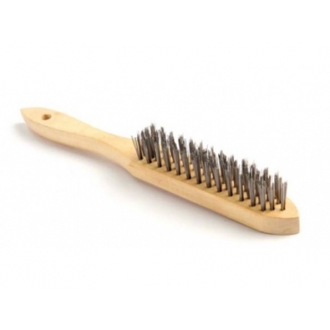 Brosse soudure en bois avec 2 rangs en acier