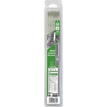 12 électrodes rutiles 316 L  pour soudure INOX Ø 2 mm  GYS
