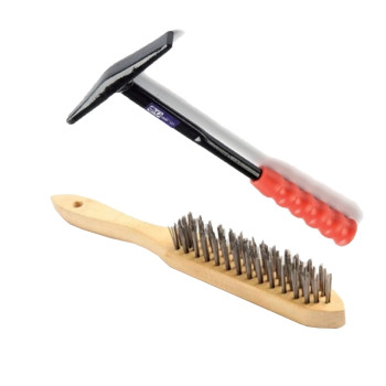 Lot Marteau pique soudure + brosse à  soudure 3 rangs acier