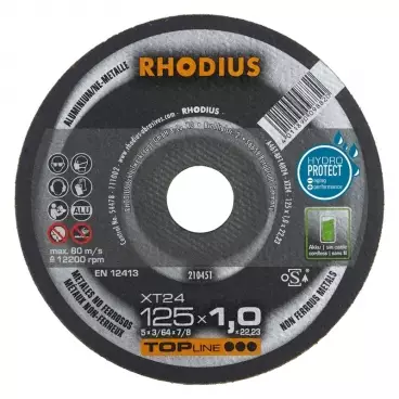 Disque à tronçonner l'aluminium Ø 125 mm Rhodius XT24