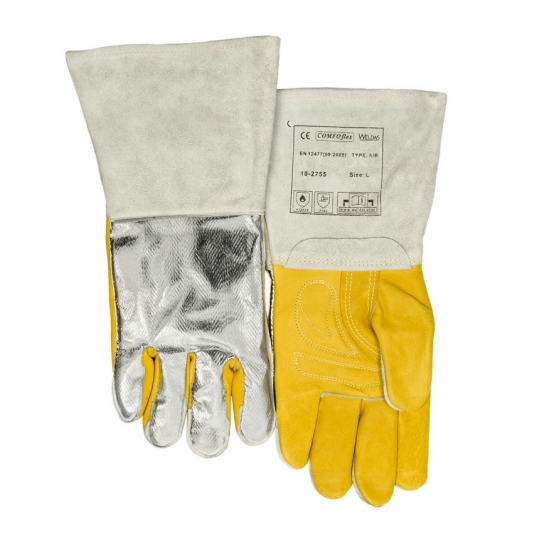 Gants soudeur MIG-MAG Wedas 10-2755 renforcé et dos aluminisé Gants soudeur MIG-MAG Wedas 10-2755 renforcé et dos aluminisé