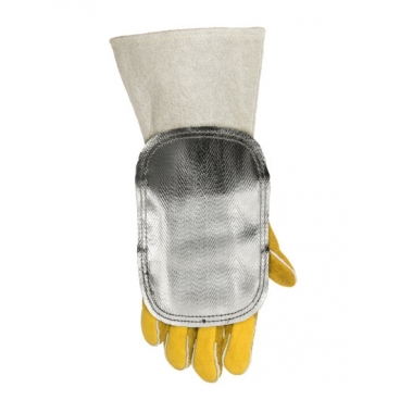 Bouclier de protection de main aluminisé avec dos en cuir Weldas