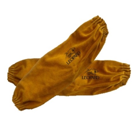 Manchette  en croûtede cuir marron  serrage par élastique