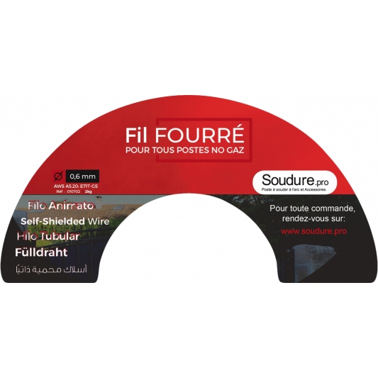 Fil fourré sans gaz bobine Ø 200 mm poids 2 kg Fil fourré sans gaz bobine Ø 200 mm poids 2 kg