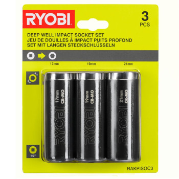 Jeu de 3 douilles pour clés à choc