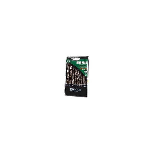 Coffret de 10 forêts métaux HSS cobalt 5 % Ø 1 à 10 mm Coffret de 10 forêts métaux HSS cobalt 5 % Ø 1 à 10 mm