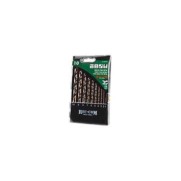Coffret de 10 forêts métaux HSS cobalt 5 % Ø 1 à 10 mm