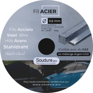 Fil acier diametre 0,6 mm pour soudure MIG 