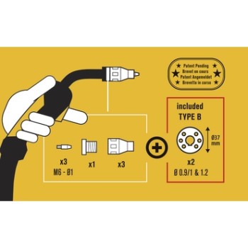GYS - kit soudage sans gaz pour torche 250 A et galet de type B