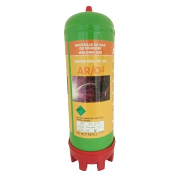 Bouteille jetable de gaz Argon + O²