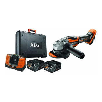 AEG Meuleuse 125 mm sans fil 18 V en coffret BEWS18-125BL-502C