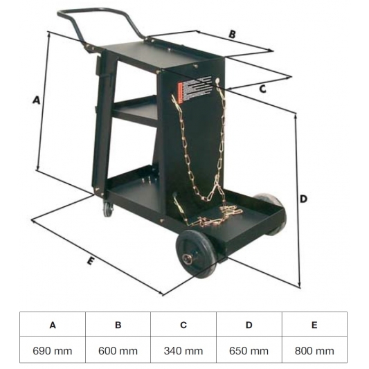 Chariot pour poste à souder TIG -MIG MMA