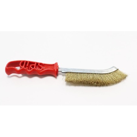 Brosse soudure manche plastique  brosse acier recouvert laiton
