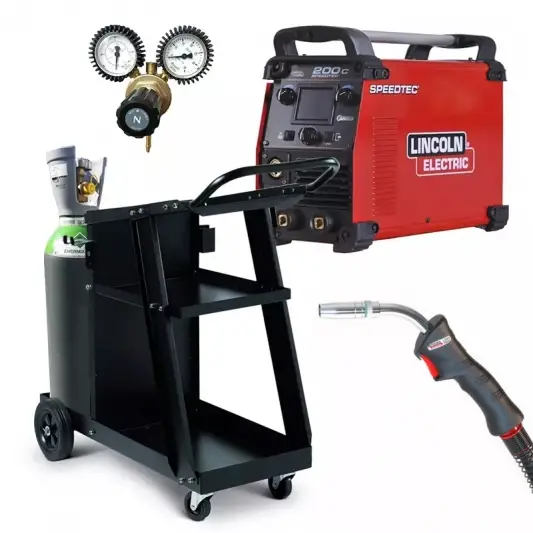 LINCOLN - Pack Poste a souder Inverter multiprocédés SPEEDTEC 200C +torche-chari
