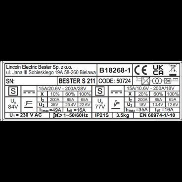 LINCOLN - B18268-1 Poste à  souder inverter Bester S211
