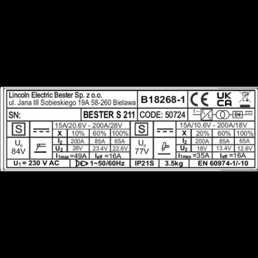 LINCOLN - PACK 1 Poste à  souder inverter Bester S211