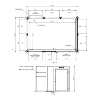 Cabine de soudage laser classe 4 - 3x3m avec porte à charnière