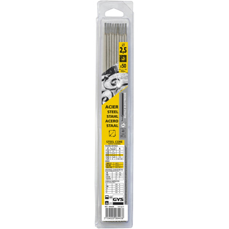 Pack de 50 électrodes ACIER rutiles Ø 2,5 mm GYS