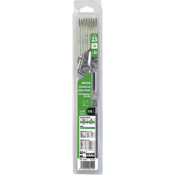 30 X électrodes inox 316 L pour soudure inox Ø 2,5 mm GYS