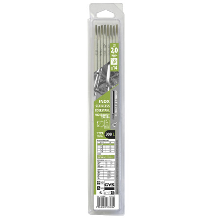 électrodes inox 308 L pour soudure inox Ø 2.0 mm GYS X14