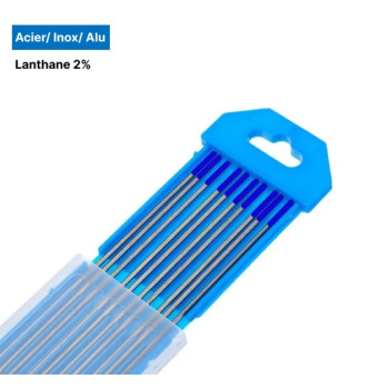 Electrodes Tungstène Lanthane 2% (Bleue) - Ø2,0x150 mm (x10)