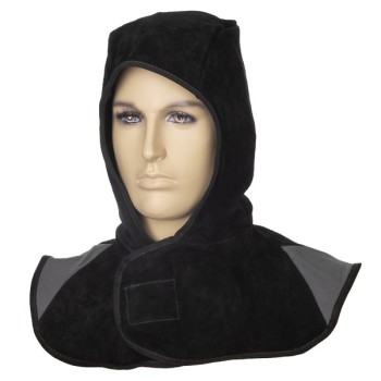 Capuche en cuir croûte noir  - 23,82 €