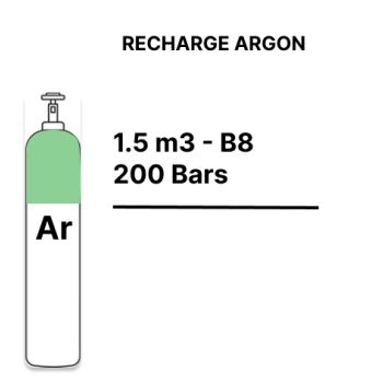 Recharge bouteille Gaz Argon Pur - B8 - 1,5m³