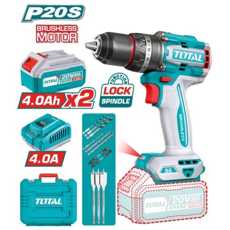 Perceuse à percussion brushless à batterie  TIDLI20968E | 20 V