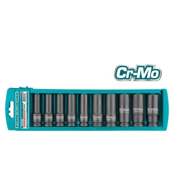Jeu de 10 douille longues 1/2''  THKISD12102L | CrMo - Chrome-molybdène