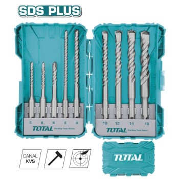 Jeu de 9 forets SDS Plus béton  TACSDL30901 | HSS
