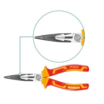 Pince isolée à bec long plat  THTIP23 | 160 mm | Chromo-vanadium (Cr-V)