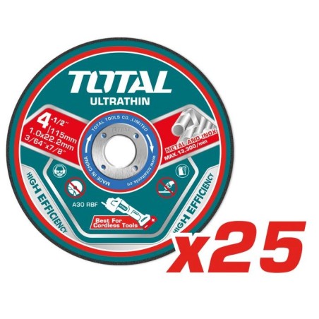 Boîte de 25 disques de coupe  TAC11011525 | 115 mm