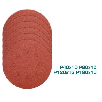 Jeu de 50 feuilles abrasives rondes  TAC7315011