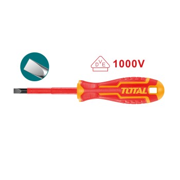 Tournevis isolé plat  THTIS | SL4 x 100 mm | Chromo-vanadium (Cr-V)