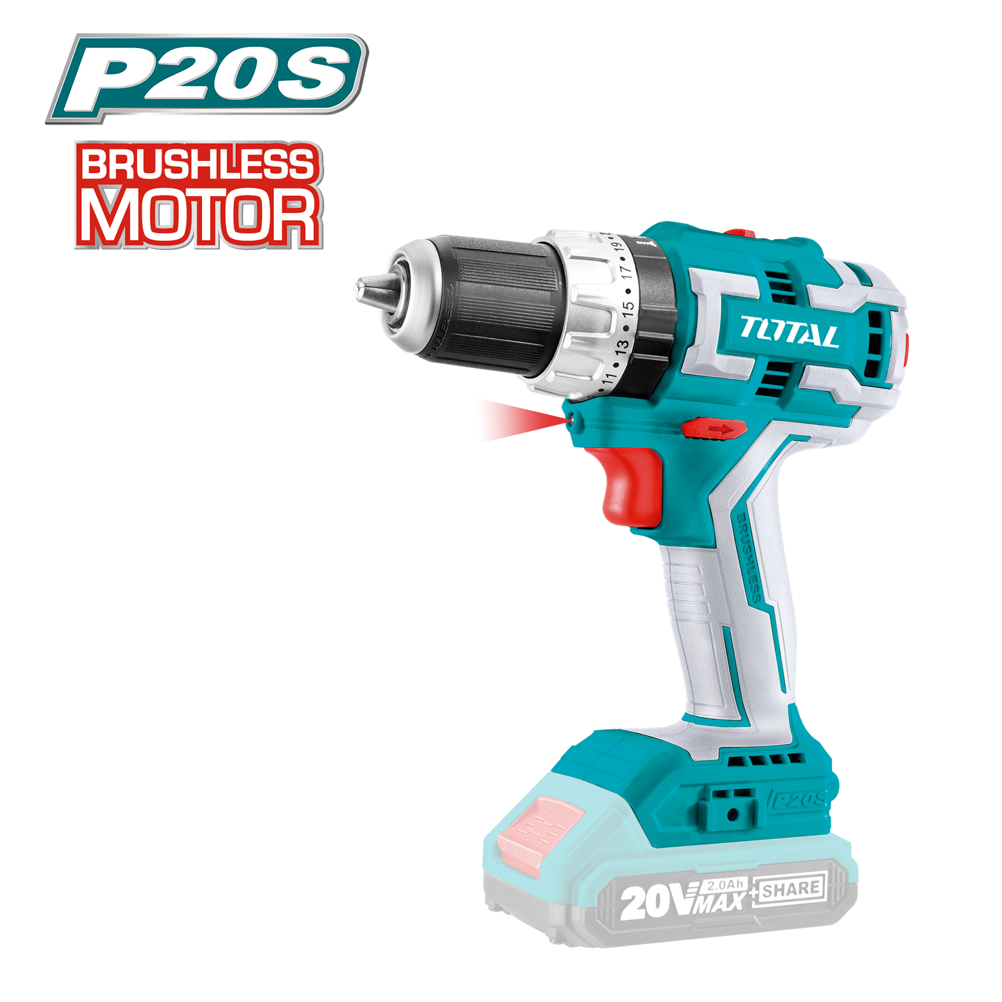 Perceuse à percussion brushless à batterie  TIDLI206081 | 20 V