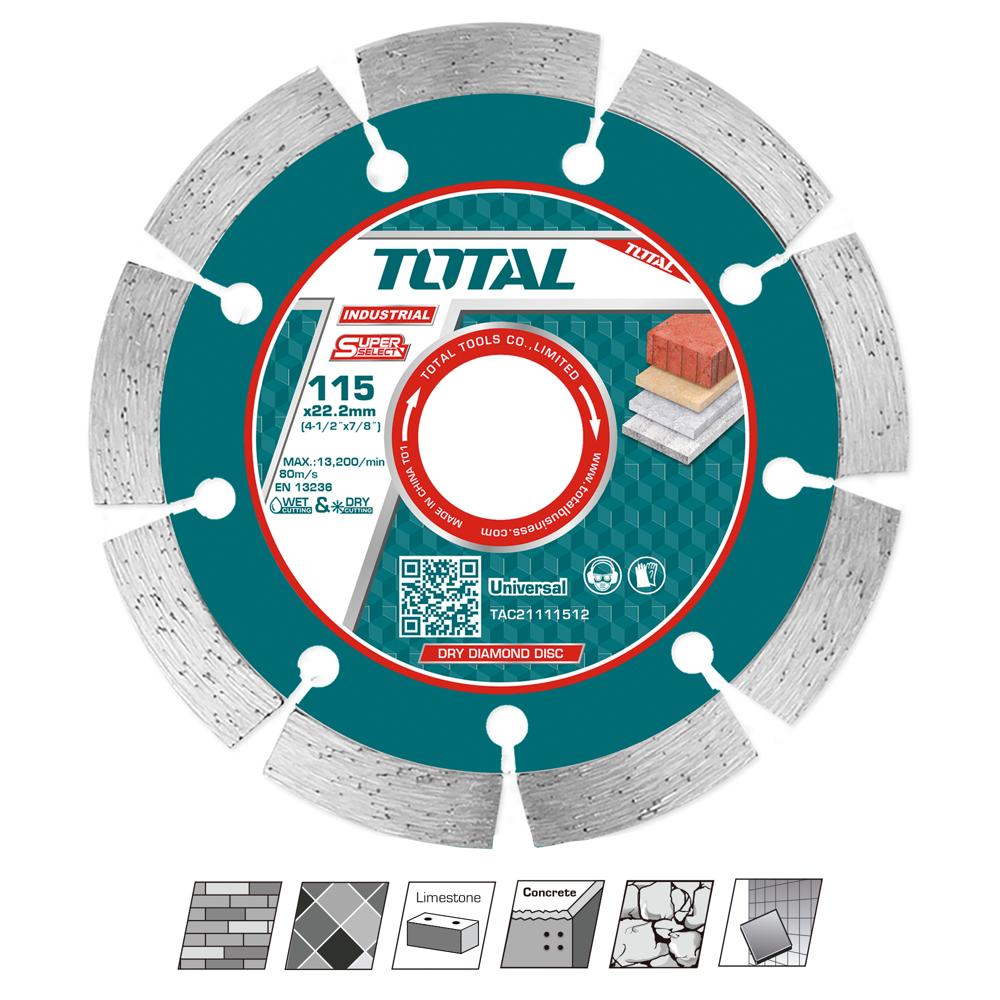 Disque diamanté pour le marbre et le granit  TAC21111512 | Ø115 mm | Diamant