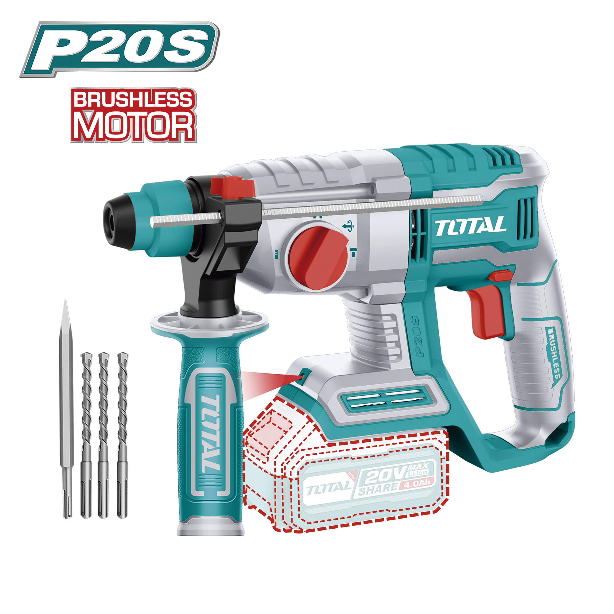 Marteau-perforateur brushless à batterie  TRHLI20208 | 20 V
