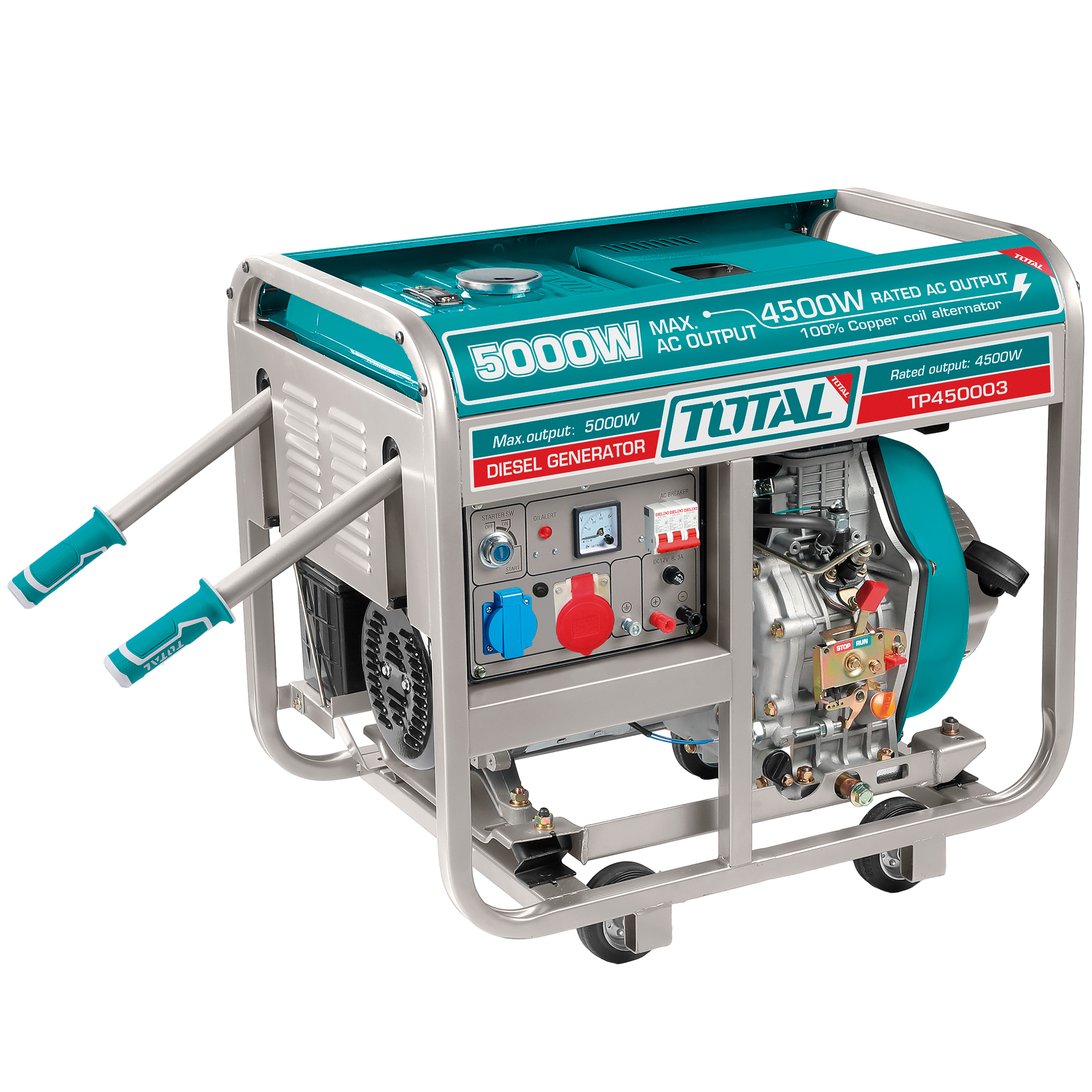 GENERATEUR portable diesel ouvert 5.0 kW - Triphasé  TP450003 | 5.0 kW
