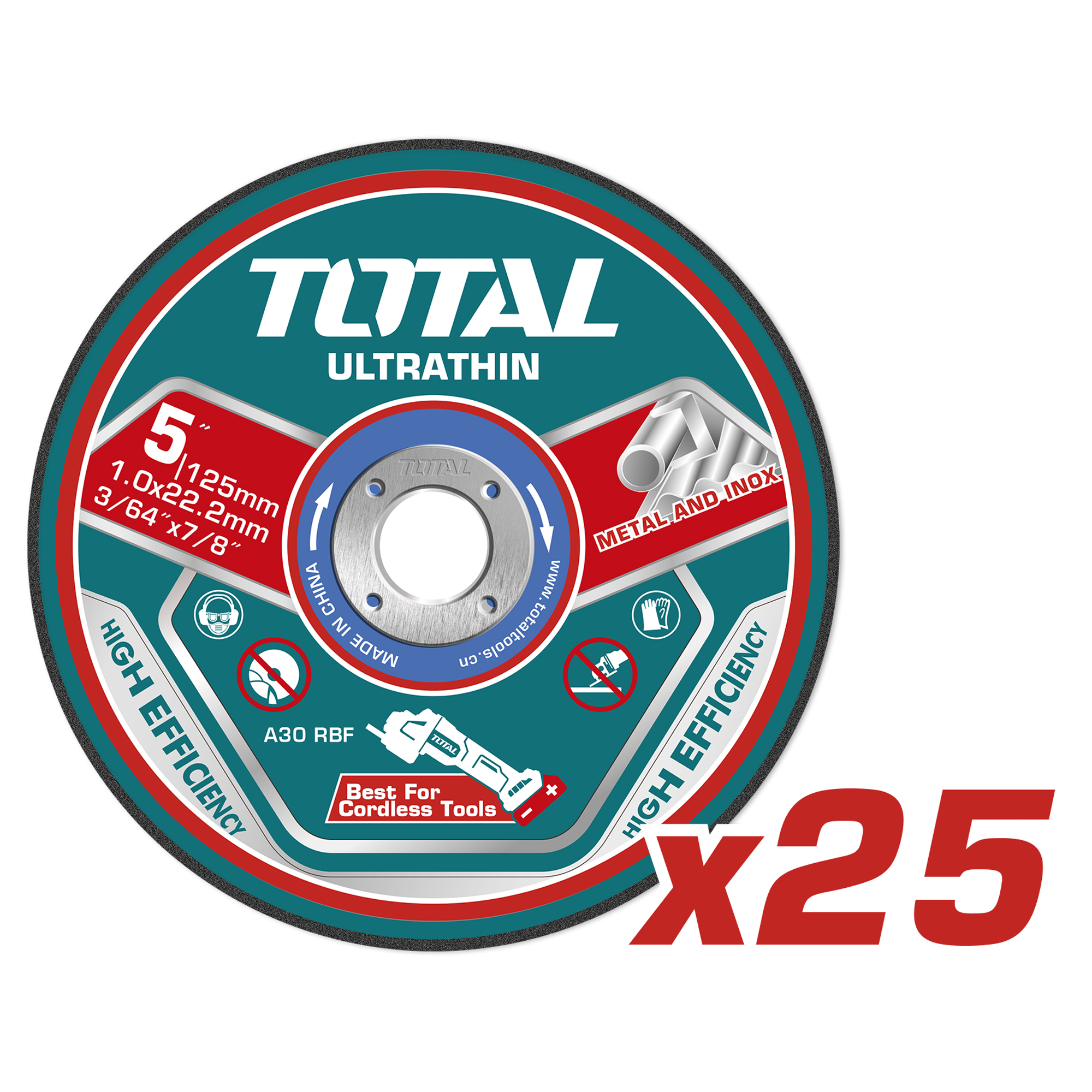 Boîte de 25 disques de coupe  TAC21012525 | Ø125 mm