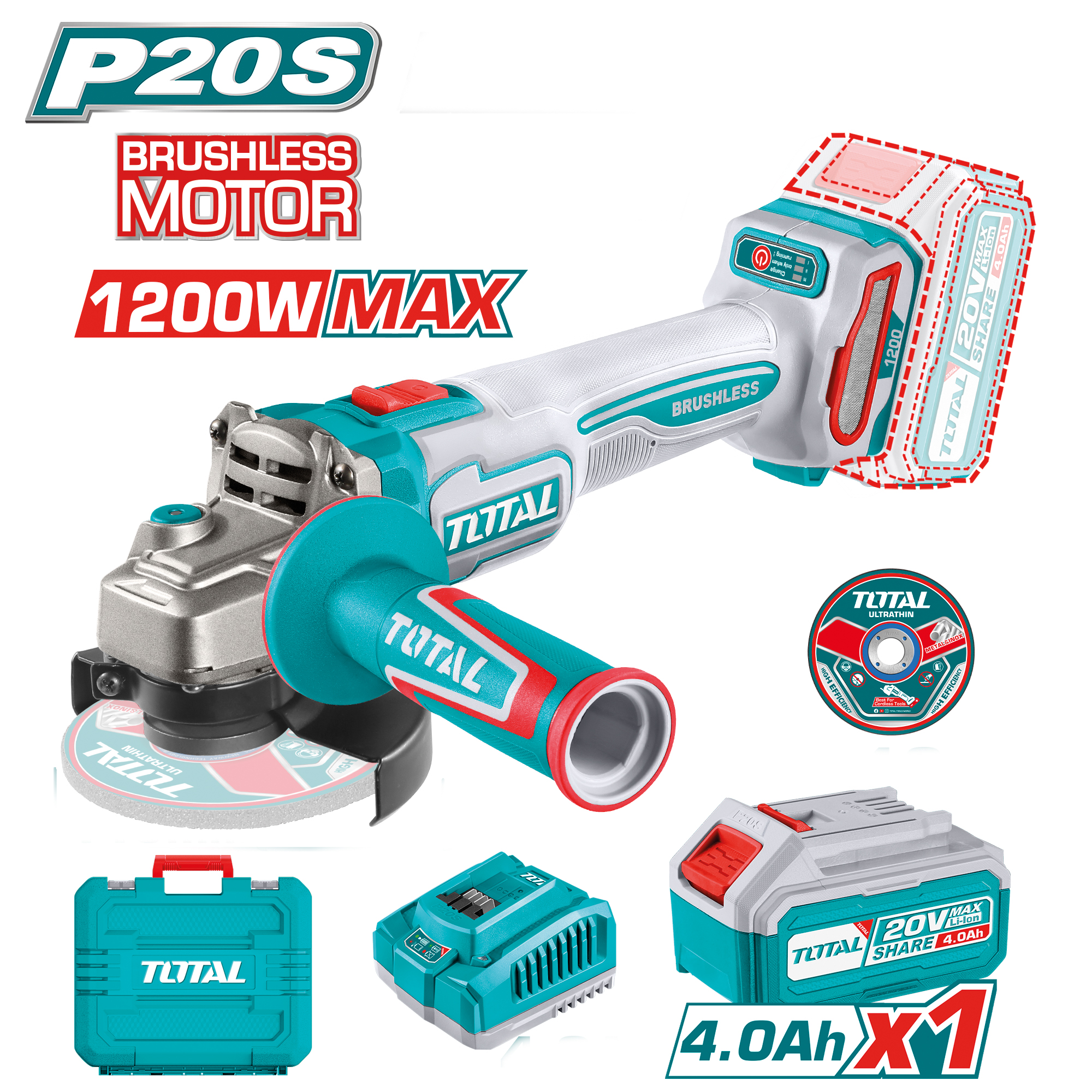Meuleuse brushless à batterie  TAGLI2211531 | 20 V