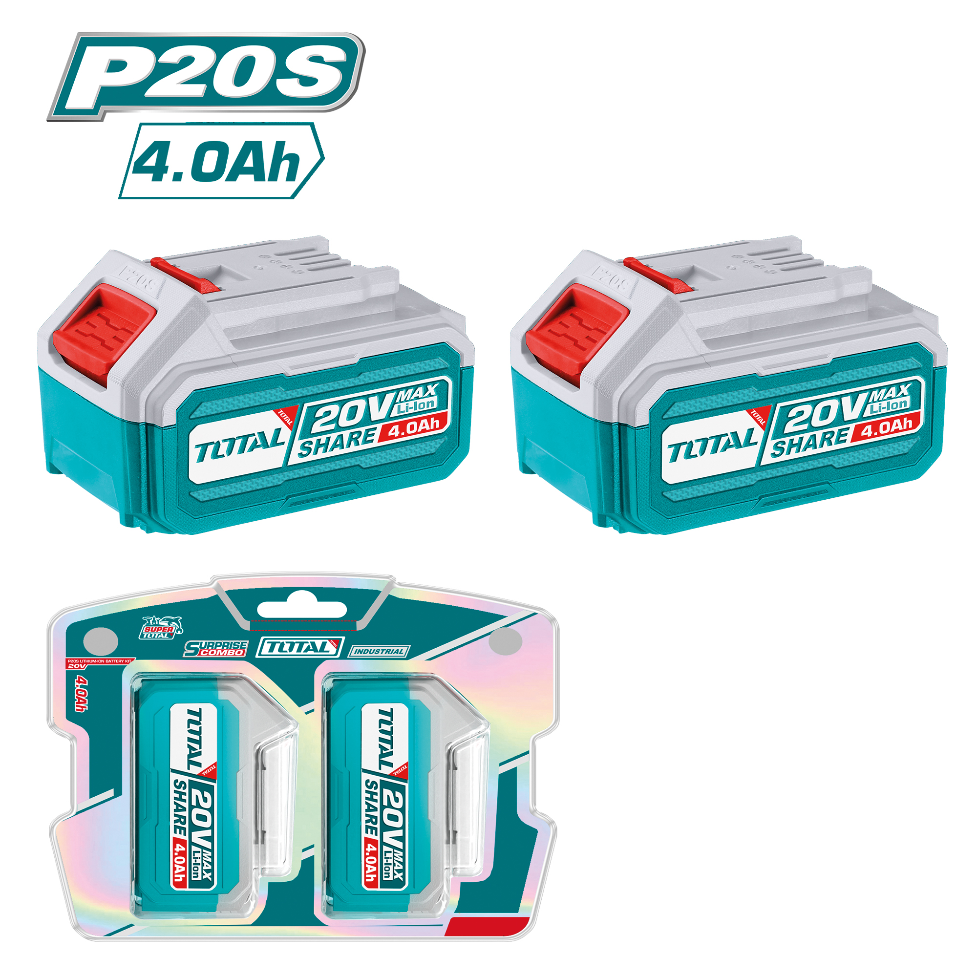 Jeu de 2 batteries 4Ah  TOSLI240312E | 20 V - 4 Ah