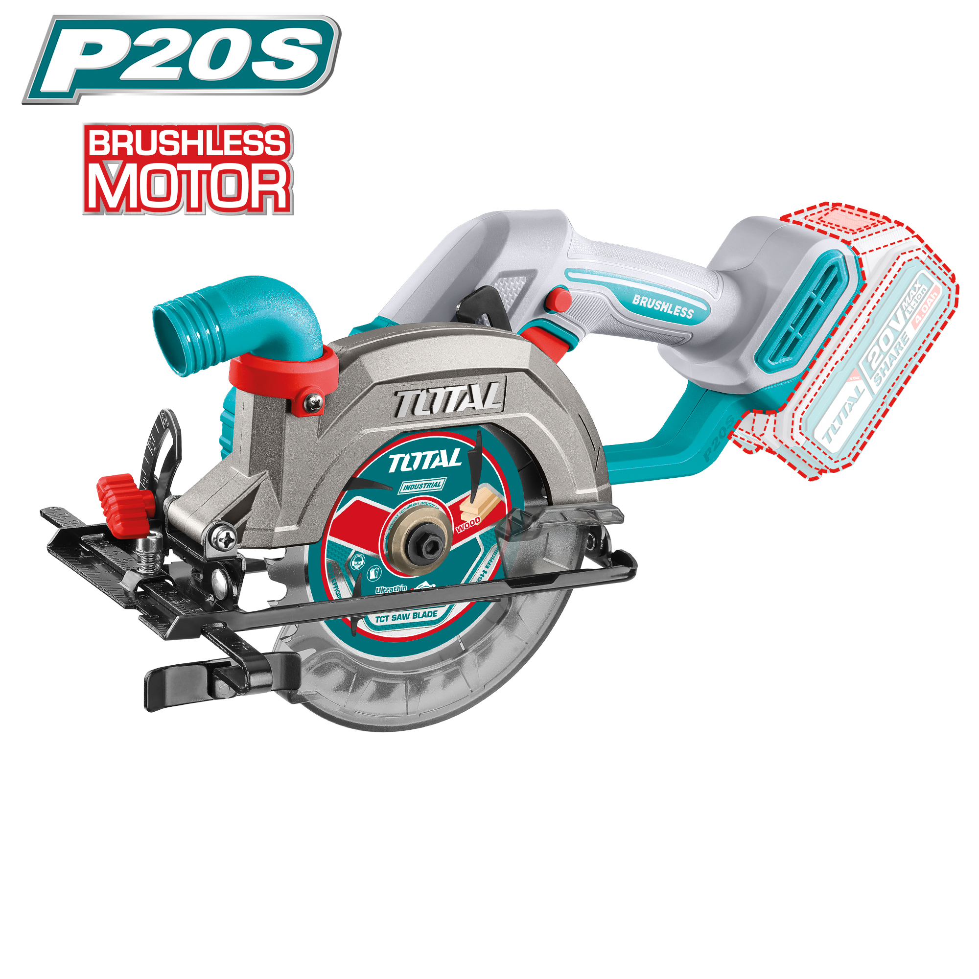 Scie circulaire brushless à batterie  TSLI1402 | 20 V