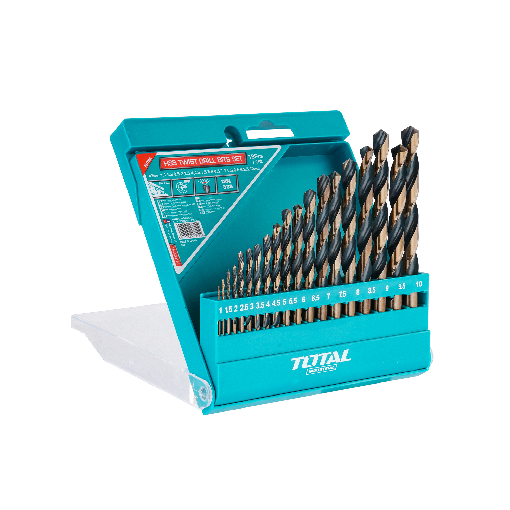 Jeu de 19 forets pour métal  TACSD0195 | HSS