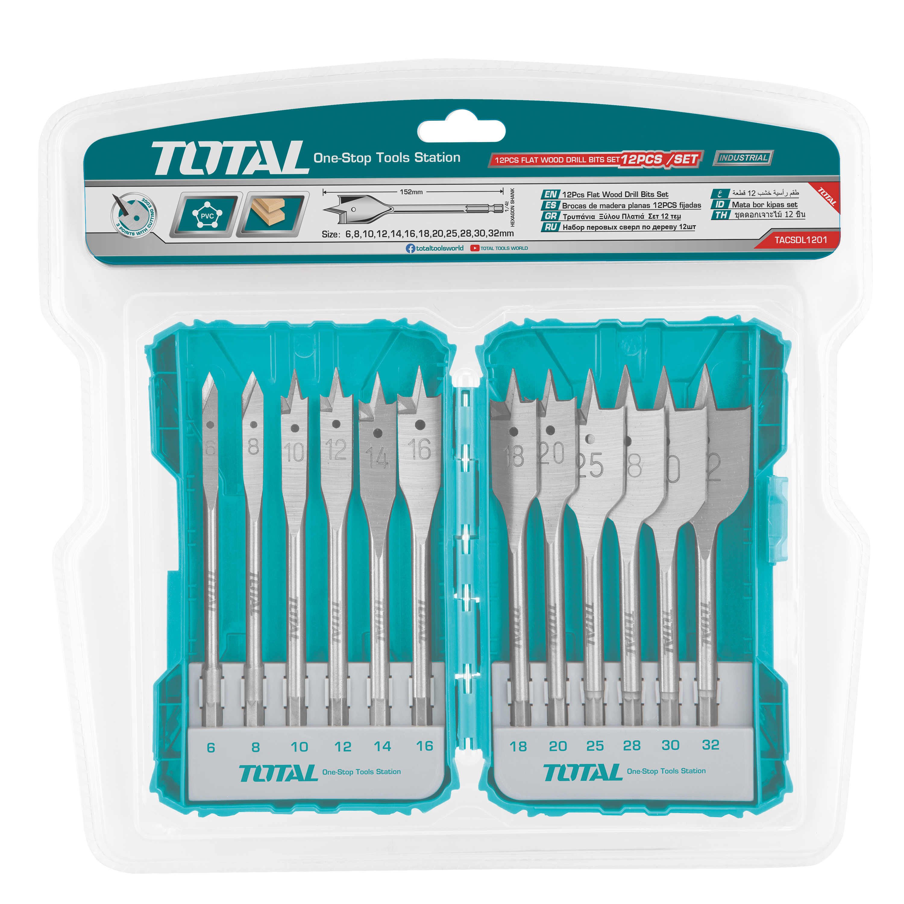 Jeu de 12 forets pour bois  TACSDL1201 | HSS