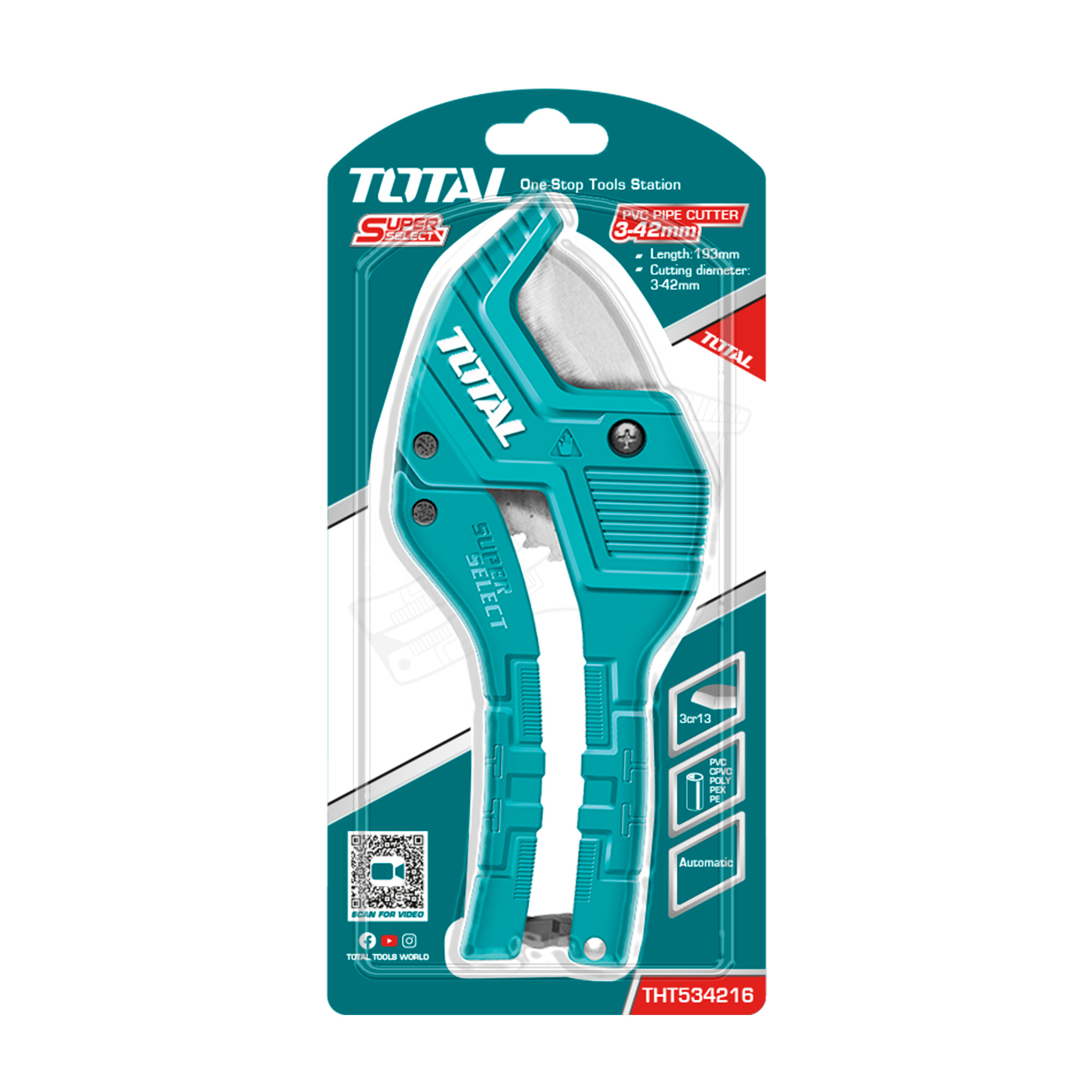 Pince coupe-tuyaux en PVC  THT534216 | 42 mm | Aluminium